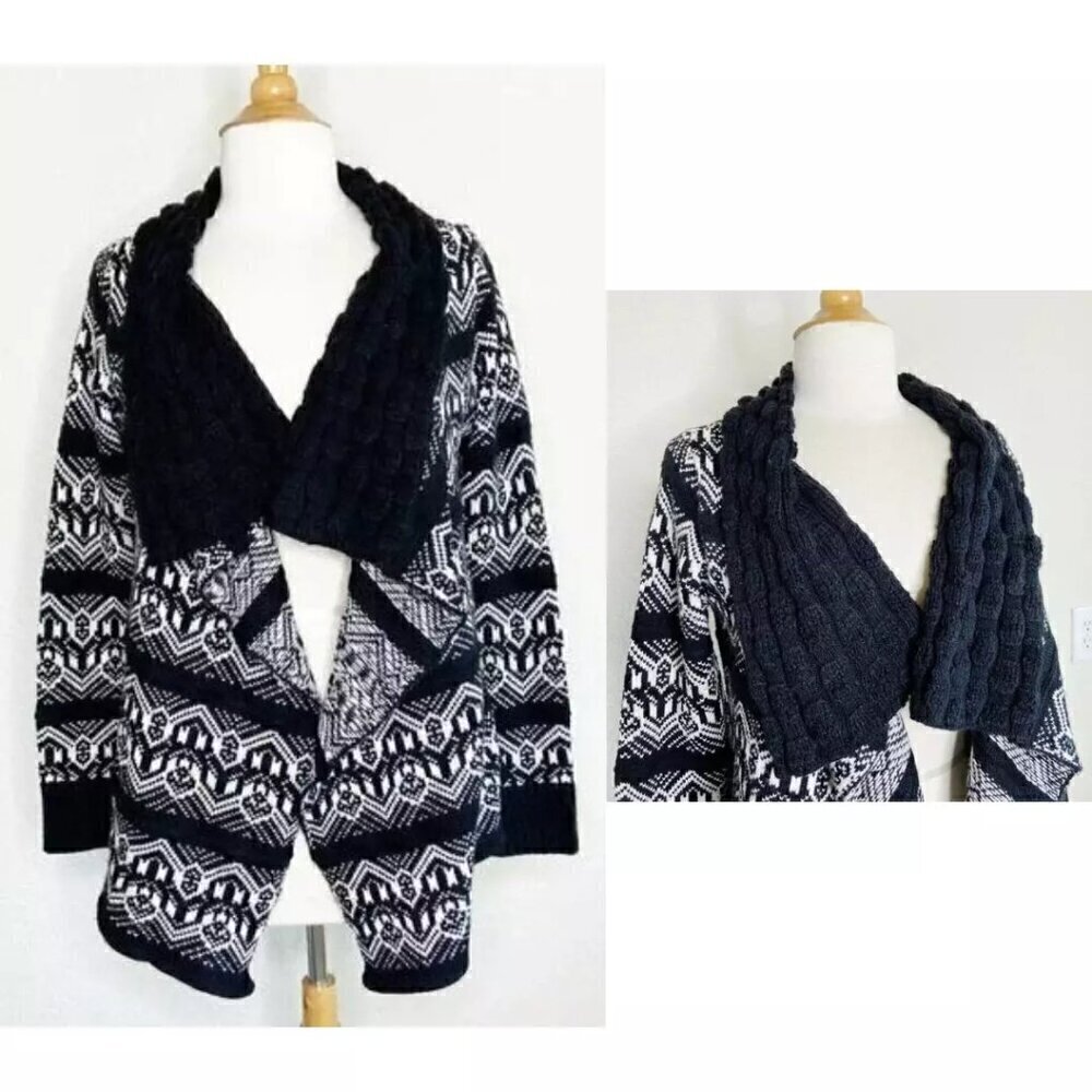 The Limited Boho Nordic Print Waterfall Cardigan
